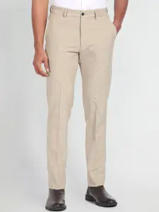 Arrow New York Men Beige Slim Fit Formal Trousers
