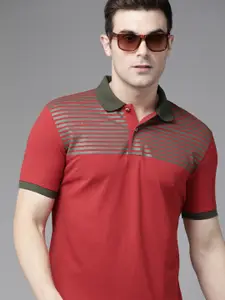 Park Avenue Striped Polo Collar Slim Fit T-shirt