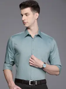 Raymond Pure Cotton Self Design Textured Slim Fit Formal Shirt
