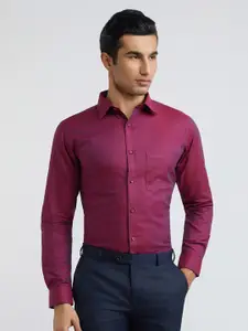 Raymond Pure Cotton Self Design Slim Fit Textured Formal Shirt