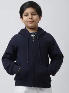 Rute Boys Hooded Long Sleeves Front-Open Fleece Sweatshirt