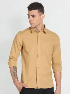 Flying Machine Spread Collar Slim Fit Cotton Casual Shirt