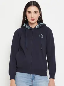 Madame Hooded Cotton Front-Open Sweatshirt