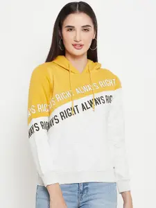 Madame Colourblocked Hooded Cotton Pullover Sweatshirt