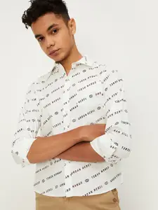 max Boys Typography Printed Pure Cotton Casual Shirt