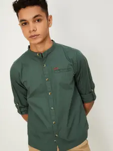 max Boys Mandarin Collar Pure Cotton Casual Shirt