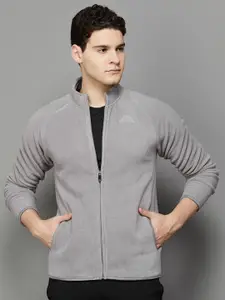 Kappa Mock Collar Long Sleeve Front-Open Sweatshirt