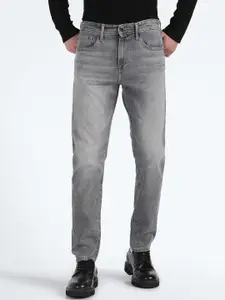 Flying Machine Men Tapered Fit Low Distress Heavy Fade Cotton Stretchable Jeans