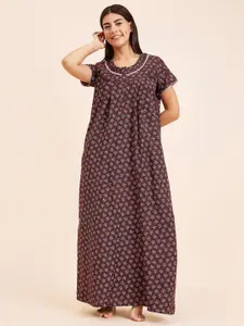 Sweet Dreams Floral Printed Round Neck Maxi Nightdress
