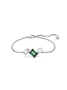 SWAROVSKI Rhodium-Plated Crystals-Studded Charm Bracelet