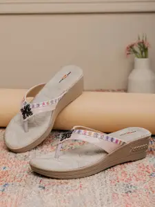 Shezone Embellished Open Toe Comfort Heels