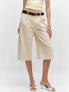 MANGO Women Pleated Cargo Shorts