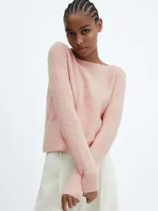MANGO Boat Neck Knitted Pullover