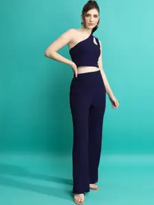 KETCH One Shoulder Crop Top With Trousers Co-Ords