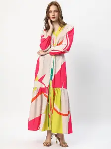 RAREISM V-Neck Printed Maxi Dress