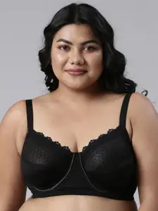Enamor Plus Size Lace Full Coverage Bra With All Day Comfort