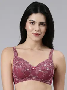Enamor Floral Full Coverage Seamless Underwired Bra All Day Comfort