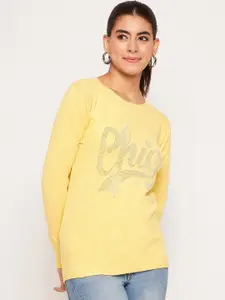 Camey Embellished Typography Pullover Sweater