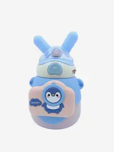 Little Surprise Box LLP Kids Blue Pengiun Water Bottle with Soft 3D Horn -550 ml