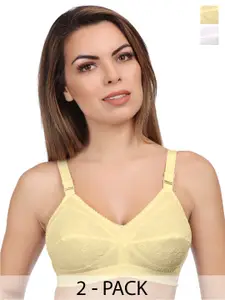 Eve's Beauty Pack Of 2 Self design Full Coverage Non Padded Minimizer Bra With Side Shaper