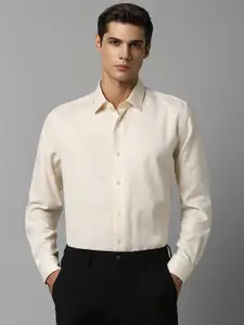 Luxure by Louis Philippe Self Design Textured Slim Fit Pure Cotton Formal Shirt