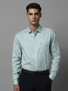 Allen Solly Slim Fit Formal Printed Spread Collar Long Sleeve Cotton Formal Shirt