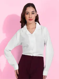 FITHUB Smart Cuban Collar Twill Casual Shirt