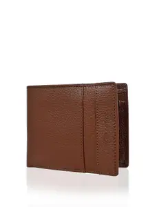 Allen Cooper Men Textured Leather Two Fold Wallet
