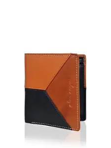 Allen Cooper Men Colourblocked Leather Two Fold Wallet
