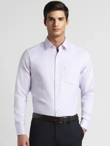 Peter England Elite Slim Fit Checked Pure Cotton Formal Shirt