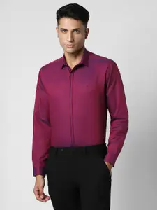 V Dot Spread Collar Slim Fit Cotton Party Shirt