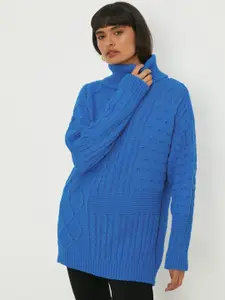 DOROTHY PERKINS Cable Knit Longline Acrylic Pullover