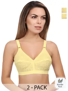 Eve's Beauty Pack Of 2 Self design Full Coverage Non Padded Minimizer Bra With Side Shaper