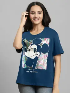 Free Authority Mickey & Friends Printed Oversized Short Sleeves Pure Cotton T-shirts