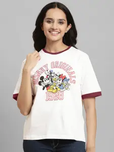 Free Authority Mickey & Friends Printed Short Sleeves Pure Cotton T-shirts