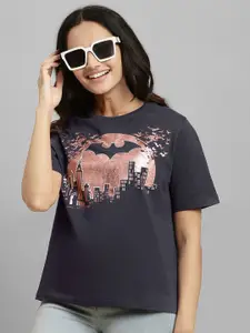 Free Authority Batman Printed Round Neck Cotton T-shirt