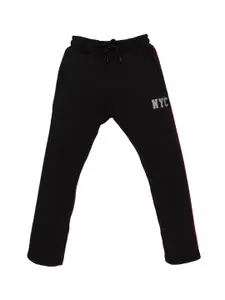 Status Quo Boys Typography Printed Cotton Mid Rise Track Pants