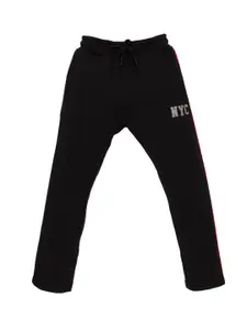 Status Quo Boys Typography Printed Cotton Mid Rise Track Pants