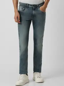 VAN HEUSEN DENIM LABS Men Mid-Raise Clean Look Slim Fit Heavy Fade Jeans