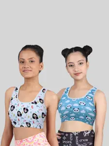 DChica Girls Pack Of 2 Graphic Printed Full Coverage Bra