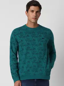 Peter England Round Neck Printed Cotton Sweatshirt