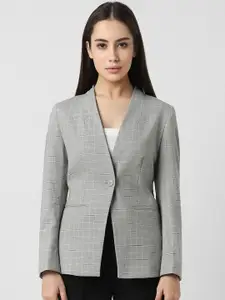 Van Heusen Woman Checked Notched Lapel Single Breasted Blazer