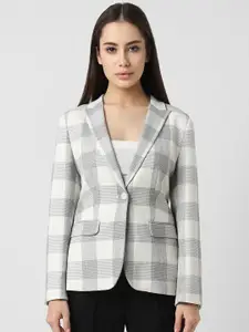 Van Heusen Woman Checked Notched Lapel Single Breasted Blazer