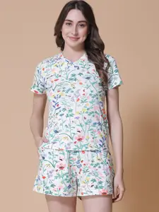 HOUSE OF KKARMA Floral Printed Pure Cotton Night Suit