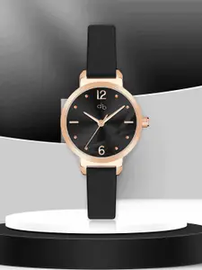 DressBerry Women Leather Straps Analogue Watch DB-203-Black
