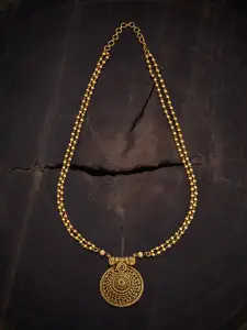 Kushal's Fashion Jewellery Copper Gold-Plated Necklace