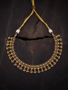 Kushal's Fashion Jewellery Copper Gold-Plated Temple Necklace