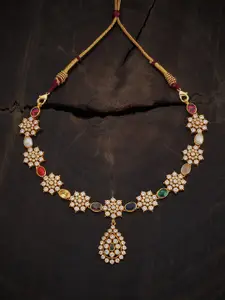 Kushal's Fashion Jewellery Gold-Plated 92.5 Pure Silver Temple Necklace