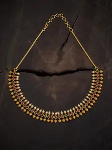 Kushal's Fashion Jewellery Gold-Plated Artificial Stones Antique Necklace