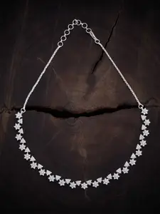 Kushal's Fashion Jewellery Rhodium-Plated Cubic Zirconia Necklace